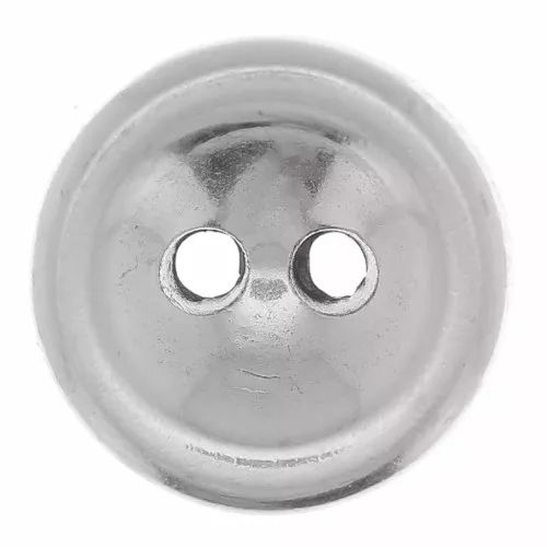 10mm Round domed button - Antique silver plating x1