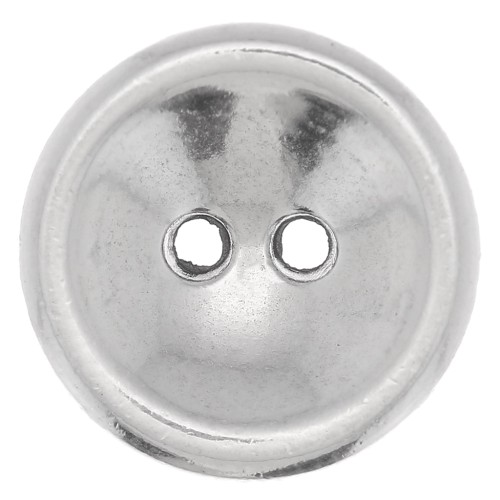 12mm Round domed button - Antique silver plating x1