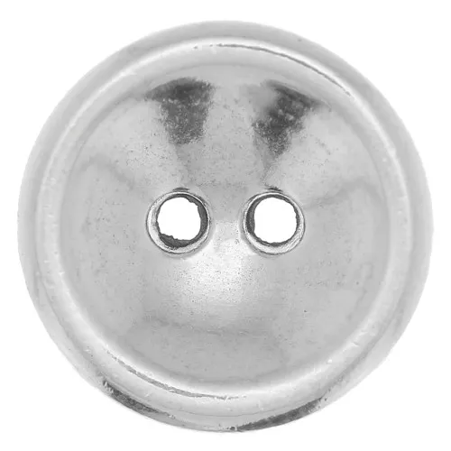 12mm Round domed button - Antique silver plating x1