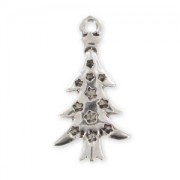 Fir Tree Charm 25mm Old Silver tone x1|raw }}