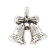 Bells Charm 15mm Old Silver tone x1