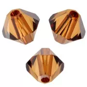 4mm PureCrystal 5328 Crystal Bicones - Light Amber x50