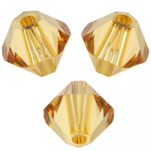5mm PureCrystal 5328 Crystal Bicones - Golden Topaz x20