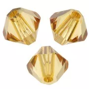 4mm PureCrystal 5328 Crystal Bicones - Golden Topaz x50