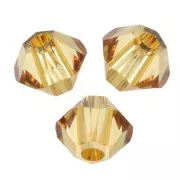 3mm PureCrystal 5328 Crystal Bicones - Golden Topaz x50