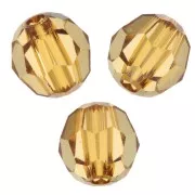 Round beads PureCrystal 5000 4 mm - - Golden Topaz x20