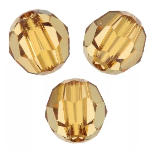 Round beads PureCrystal 5000 4 mm - - Golden Topaz x20