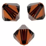 5mm PureCrystal 5328 Crystal Bicones - Smoked Amber x20