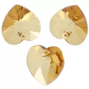 14,4x14mm PureCrystal 6228 Heart - Golden Topaz x1