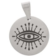 15 mm 304 stainless steel Round pendant - Lucky eye x1