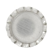 925 Sterling Silver round serrated setting for 3mm cabochon x1