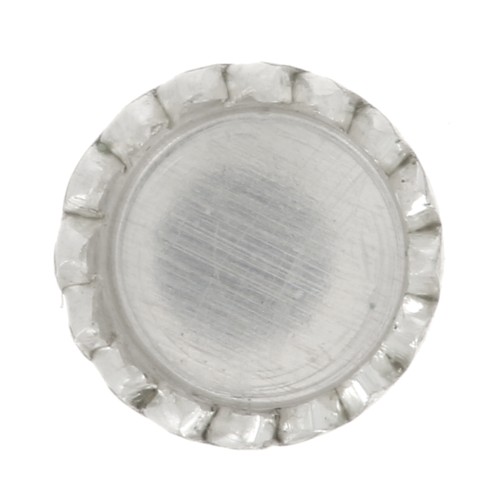 925 Sterling Silver round serrated setting for 3mm cabochon x1