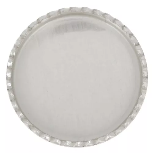 925 Sterling Silver round serrated setting for 10mm cabochon x1