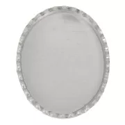 10x8mm 925 Sterling Silver Oval serrated setting for cabochon x1