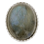 10x8mm 925 Sterling Silver Oval serrated setting for cabochon x1