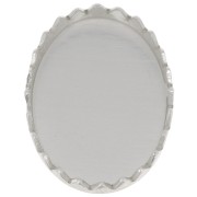 14x10mm 925 Sterling Silver Oval serrated setting for cabochon x1|raw }}