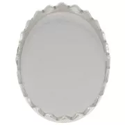 14x10mm 925 Sterling Silver Oval serrated setting for cabochon x1