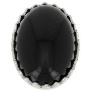 14x10mm 925 Sterling Silver Oval serrated setting for cabochon x1