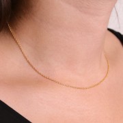 1.25mm cable mesh choker - 3 microns Gold plated x38cm