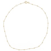 2.5mm cable mesh choker alternating beads - 3 microns Gold plated x37cm