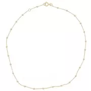 2.5mm cable mesh choker alternating beads - 3 microns Gold plated x37cm