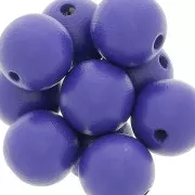 Wooden round beads 15mm Blue x5