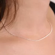 1.2mm 925 Sterling Silver curb mesh choker x38cm