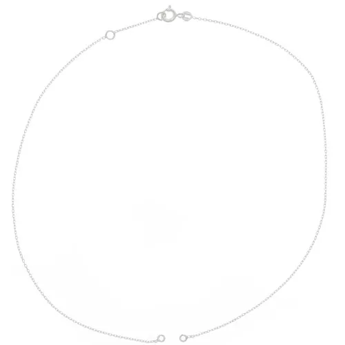 925 Sterling silver cable mesh choker for connectors x38cm