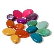 30x23mm Flat Acrylic Bead - Fuchsia x1