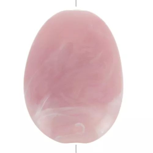 30x23mm Flat Acrylic Bead - Marbled Antique Pink x1