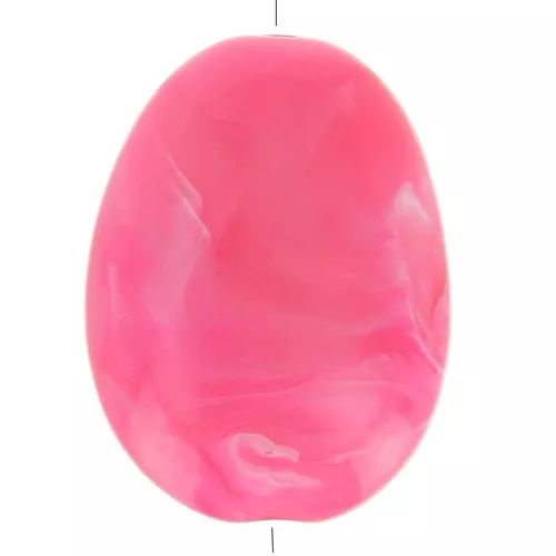 30x23mm Flat Acrylic Bead - Marbled Fuchsia x1