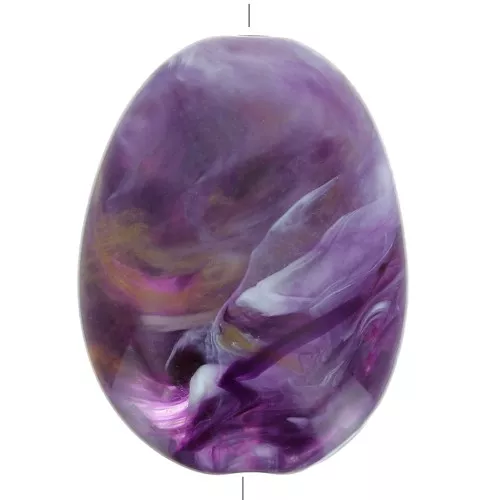 30x23mm Flat Acrylic Bead - Marbled Dark Purple x11
