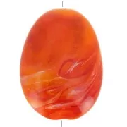30x23mm Flat Acrylic Bead - Marbled Orange x1