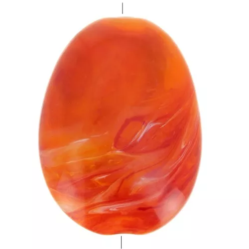 30x23mm Flat Acrylic Bead - Marbled Orange x1