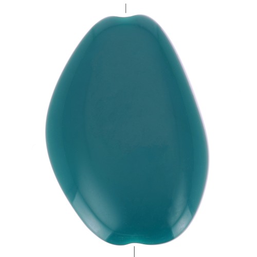 38x26mm Irregular Flat Acrylic Bead - Pigeon Blue x1