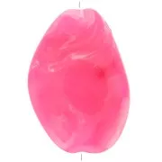 38x26mm Irregular Flat Acrylic Bead - Fuchsia Marbled x1