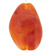 38x26mm Irregular Flat Acrylic Bead - Marbled Orange x1
