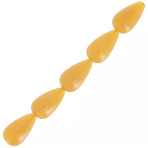 Pear beads in translucent resin 14x8 mm - Honey yellow marbled x6