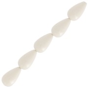 14x8mm Opaque resin beads - Ecru x6|raw }}