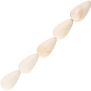Pear beads in opaque resin 14x8 mm - Cream marbled x6