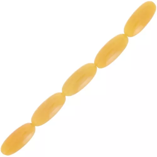 Translucent resin olive beads 16x7 mm - Honey yellow marbled x12