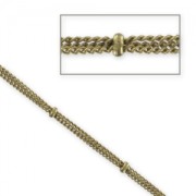 triple chains with beads 1,5mm Bronze tone x1m|raw }}