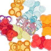 19x12mm Teddy Bear Bead assortment - horizontal hole - Multicoloured x10|raw }}