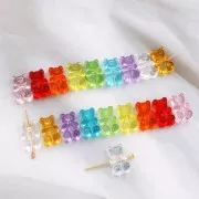 19x12mm Teddy Bear Bead assortment - horizontal hole - Multicoloured x10