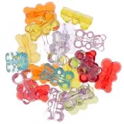 19x12mm Teddy Bear Bead assortment - vertical hole - Multicoloured x10