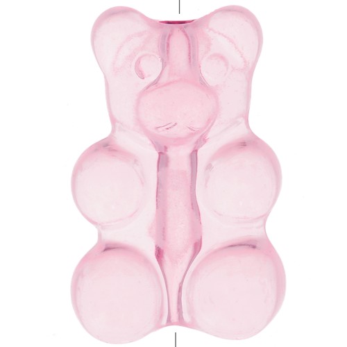 17x11mm Teddy Bear Bead - vertical hole - Light Pink x1