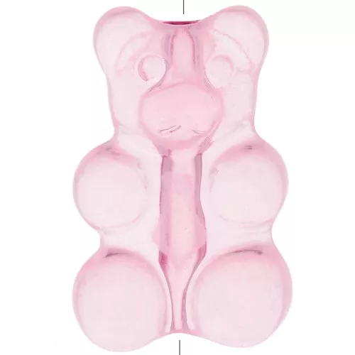 17x11mm Teddy Bear Bead - vertical hole - Light Pink x1