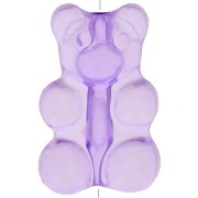 17x11mm Teddy Bear Bead - vertical hole - Purple x1