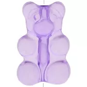 17x11mm Teddy Bear Bead - vertical hole - Purple x1