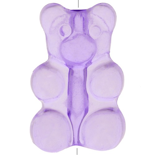 17x11mm Teddy Bear Bead - vertical hole - Purple x1